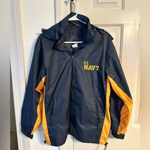 Men's U. S. Navy Windbreaker - Navy Blue and Yellow